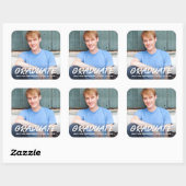 Aankondiging Afstuderen Modern Cool Foto Vierkante Sticker (Vel)