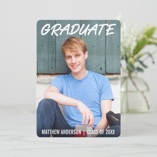 Aankondiging Afstuderen Modern Cool Foto WTR (Staand voorkant)