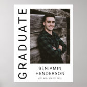 Aankondiging Afstuderen Modern Photo Boy 2023 Poster (Voorkant)