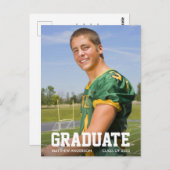 Aankondiging Afstuderen Modern Sporty Foto Briefkaart (Voorkant / Achterkant)