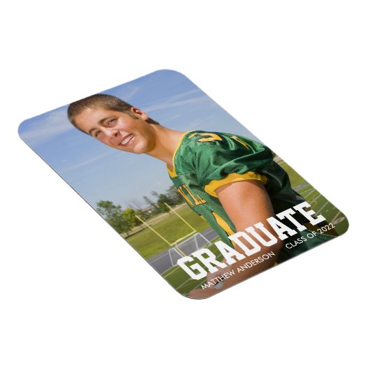 Aankondiging Afstuderen Modern Sporty Foto Magneet (Rechterzijde)