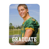 Aankondiging Afstuderen Modern Sporty Foto Magneet (Verticaal)