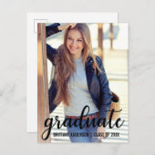 Aankondiging Afstuderen Modern Trendy Foto (Voorkant / Achterkant)