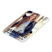 Aankondiging Afstuderen Modern Trendy Foto Magneet (Linkerzijde)