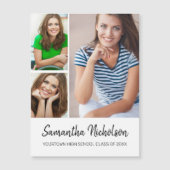 Aankondiging Afstuderen Modern Wit 3 Foto (Voorkant)