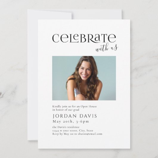 Aankondiging Afstuderen moderne Arch Photo  (Achterkant)