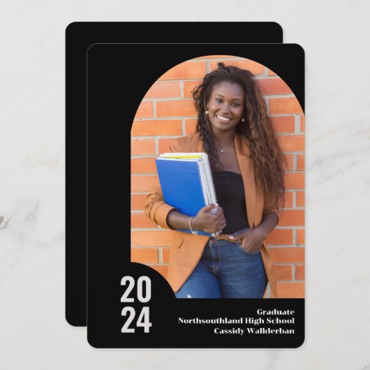 Aankondiging Afstuderen moderne Arch Photo  (Voorkant / Achterkant)