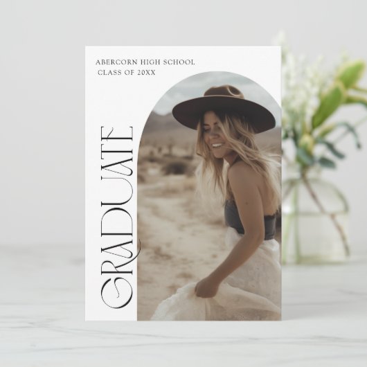 Aankondiging Afstuderen moderne Arch Photo (Staand voorkant)