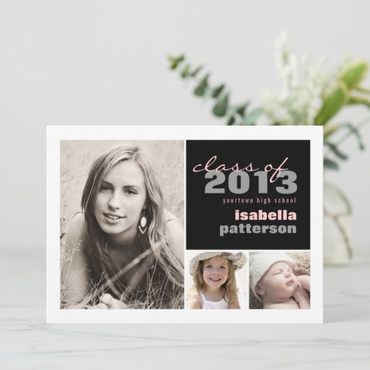 Aankondiging Afstuderen moderne en oude foto's