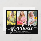 Aankondiging Afstuderen moderne foto 3 (Voorkant / Achterkant)