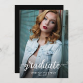 Aankondiging afstuderen moderne fotoscript (Voorkant / Achterkant)