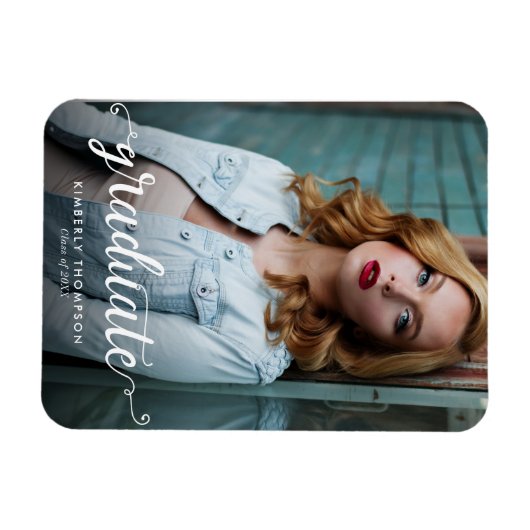 Aankondiging afstuderen moderne fotoscript magneet (Horizontaal)