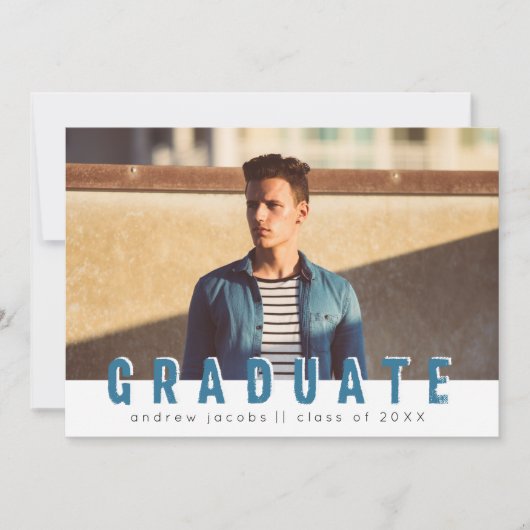 Aankondiging Afstuderen moderne Guy-foto (Voorkant)