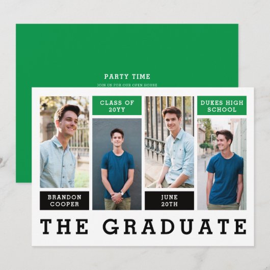 Aankondiging Afstuderen moderne lijnen (Voorkant / Achterkant)