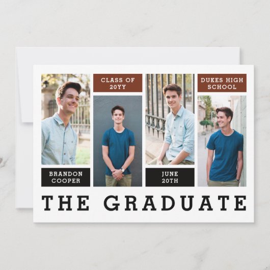 Aankondiging Afstuderen moderne lijnen (Voorkant)