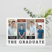 Aankondiging Afstuderen moderne lijnen (Staand voorkant)