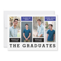 Aankondiging Afstuderen moderne linnen Siblings