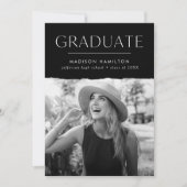 Aankondiging Afstuderen moderne rand zwarte foto's (Voorkant)