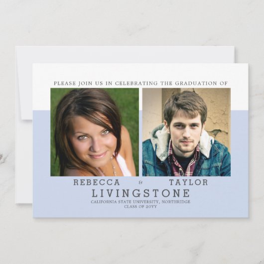 Aankondiging Afstuderen moderne siblings foto's (Voorkant)