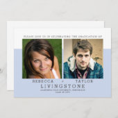 Aankondiging Afstuderen moderne siblings foto's (Voorkant / Achterkant)