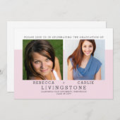 Aankondiging Afstuderen moderne siblings foto's (Voorkant / Achterkant)