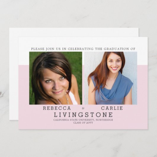 Aankondiging Afstuderen moderne siblings foto's (Voorkant / Achterkant)