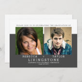 Aankondiging Afstuderen moderne siblings foto's (Voorkant / Achterkant)