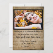 Aankondiging Afstuderen muziekblad met foto's (Achterkant)