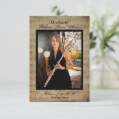 Aankondiging Afstuderen muziekblad met foto's 3x5 (Staand voorkant)