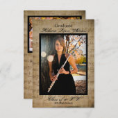 Aankondiging Afstuderen muziekblad met foto's 3x5 (Voorkant / Achterkant)