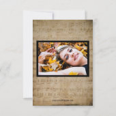 Aankondiging Afstuderen muziekblad met foto's 3x5 (Achterkant)