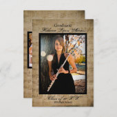 Aankondiging Afstuderen muziekblad met foto's 3x5 (Voorkant / Achterkant)