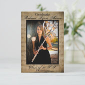 Aankondiging Afstuderen muziekblad met foto's 3x5 (Staand voorkant)