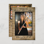 Aankondiging Afstuderen muziekblad met foto's 3x5 (Voorkant / Achterkant)