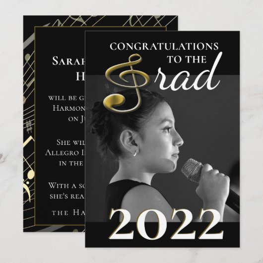 Aankondiging Afstuderen muziekstudenten Treble Cle (Voorkant / Achterkant)