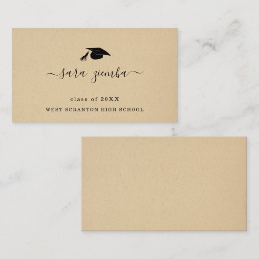 Aankondiging afstuderen naam Kaart Afstudeerder in (Voorkant / Achterkant)