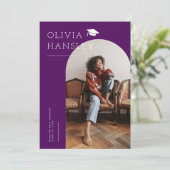 Aankondiging afstuderen naam Violet Arch Afstudere (Staand voorkant)