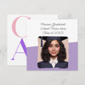 Aankondiging Afstuderen Op Maat Gemaakte Foto Typo (Voorkant / Achterkant)