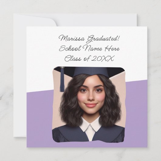 Aankondiging Afstuderen Op Maat Gemaakte Foto Typo (Voorkant)