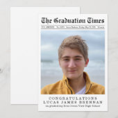 Aankondiging Afstuderen oude krantenstijl (Voorkant / Achterkant)