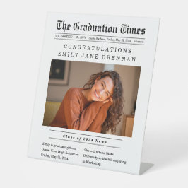 Aankondiging Afstuderen oude krantenstijl Reclamebord Met Voetstuk