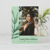 Aankondiging Afstuderen Palm Leaf Green Plant (Staand voorkant)