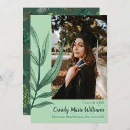 Aankondiging Afstuderen Palm Leaf Green Plant