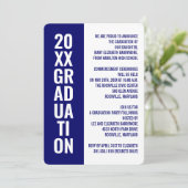 Aankondiging afstuderen/partijuitnodiging [blauw] (Staand voorkant)