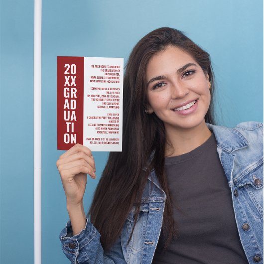 Aankondiging afstuderen/partijuitnodiging [rood]