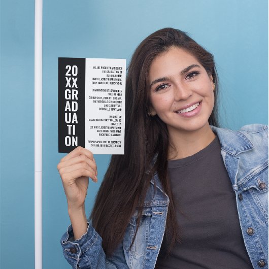 Aankondiging afstuderen/partijuitnodiging [zwart]
