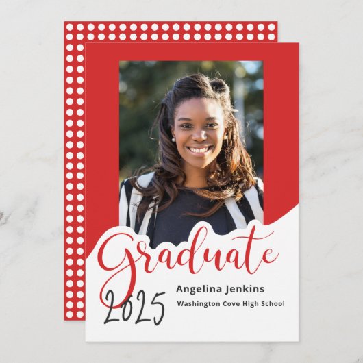 Aankondiging afstuderen Photo Red 2025 (Voorkant / Achterkant)