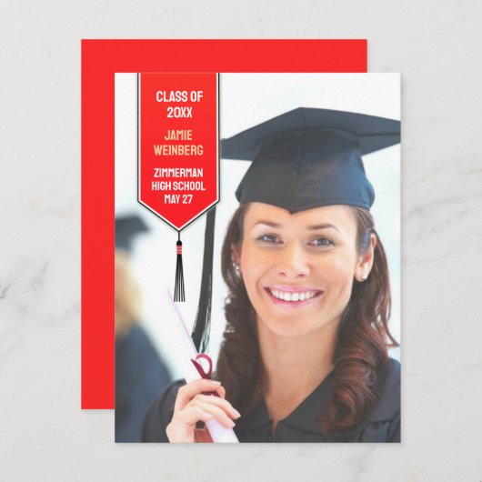 Aankondiging afstuderen Photo Stole (Voorkant / Achterkant)