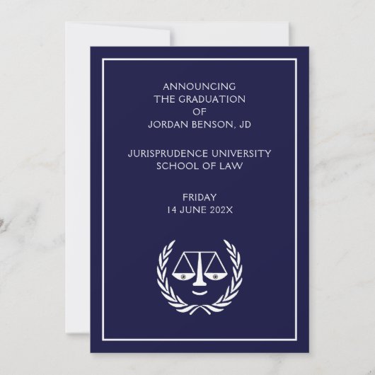 Aankondiging afstuderen rechten (Voorkant)