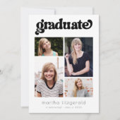 Aankondiging Afstuderen Retro Photo Collage (Voorkant)